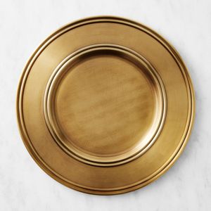 Assiettes de Présentation Rondes en Métal Doré pour Mariages et Fêtes, Design Solide, Style Glamour Poli, Durables, Écologiques, Vintage, 100 Pièces - Product Image 4
