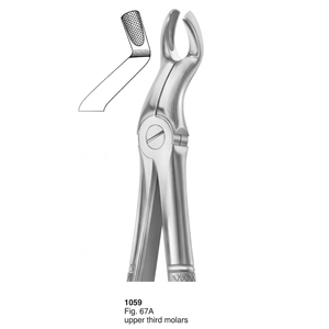 คีมถอนฟัน รุ่น Fig. ฟันกรามบนซี่ที่สามแบบ 67A (รูปแบบอังกฤษ) |   สแตนเลสเกรดพรีเมียม - Product Image 1
