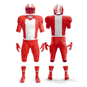 Camiseta de Fútbol Americano Roja para Hombre con Pantalones Negros, Número 24, Cuello en V, Manga Corta, Malla Transpirable, Uniforme, Talla Grande - Product Image 3
