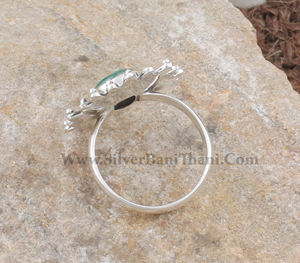 Anillo de Plata de Ley 925 con Malaquita Natural de Corte Ovalado, Anillo de Boda Clásico Hecho a Mano, Anillo con Gema Ovalada de Piedra Verde para Mujer - Product Image 6