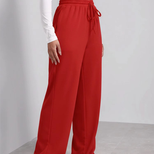 Pantalones Deportivos de Felpa para Mujer, Poliéster/Algodón, 280g, Impermeables, Transpirables, con Cierre de Cordón, Estilo Desgastado, Lavados para Verano - Product Image 1