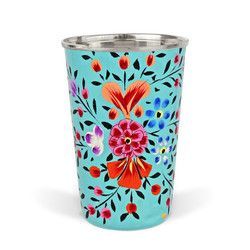Verre décoratif en acier inoxydable imprimé floral (Glass-Floral-Print-1) - Product Image 3
