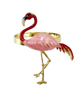 Ronds de serviette au design flamant rose exquis, idéaux pour la décoration de table, les hôtels, les cafés, les mariages et les dîners haut de gamme, en provenance d'Inde. - Product Image 6