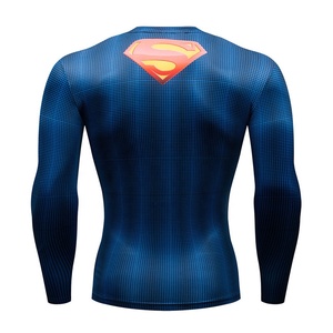 Camisa de compresión Rash Guard 100% algodón de manga larga con estampado personalizado Fitness Yoga Wear para hombres - Product Image 2