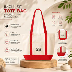 Sac fourre-tout personnalisé pour femmes, 100% coton, écologique, léger, avec poche avant, doubles poignées d'épaule, réutilisable pour les courses et les courses alimentaires - Product Image 5