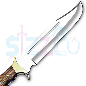 Cuchillo Bowie de Combate Hecho a Mano con Acero D2, Mango de Madera y Funda de Cuero, para Caza y Camping, Garantía de 3 Años, Regalo OEM para Él - Product Image 6