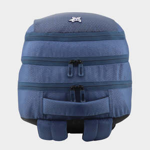 Sac à dos antivol USB Arctic Fox Merit en denim foncé, style japonais, imprimé géométrique de dessins animés, fermeture éclair en polyester - Product Image 3