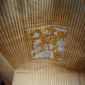 Yellow Letter Pattern Cotton Canvas Tote <b>Bag</b> Kantha Stitch Women <b>Large</b> Capacity Shopping <b>Beach</b> Eco-Friendly Shoulder <b>Bag</b> Fashion - Product Image 3