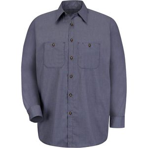 เสื้อเชิ้ตยูนิฟอร์มทำงานลายตารางเล็ก RK สำหรับผู้ชาย สีแดง - Product Image 2