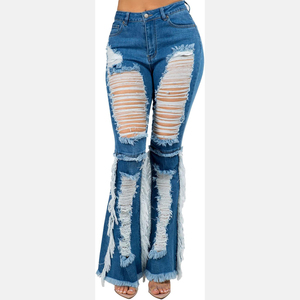 Hot Selling New Design Women's Flared Denim Jeans <b>Pants</b> High Waist Stretchy Casual Trouser for Winter Breathable Street Wear - Product Image 6