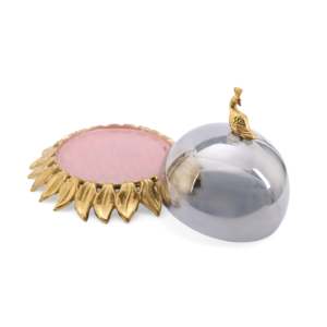 Cúpula Decorativa de Metal para Pastel con Perilla de Pavo Real y Hoja Dorada, Campana para Servir, para Decoración de Mesa en Hogares y Hoteles, Bodas - Product Image 3