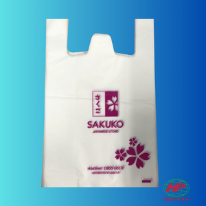 Tear Resistant HDPE <b>Biodegradable</b> Plastic Bags Flexo Printed Hai Ha <b>Packaging</b> for Business & Shopping Use - Product Image 1