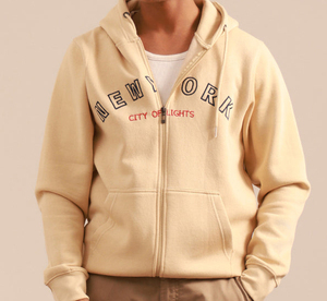 OEM Custom Men’s Full <b>Zip</b> <b>Hooded</b> Sweatshirt Cotton Fleece Heavyweight Blank Hoodie for Wholesale & Custom Printing - Product Image 4