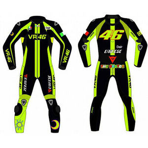 Combinaison de moto en cuir respirant de qualité professionnelle VALE 46, protection complète, manches longues, coupe confortable, anti-UV, broderie 3D personnalisée - Product Image 3