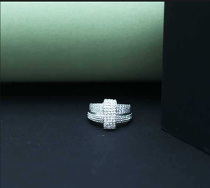 Luxury Diamond Wrap <b>Ring</b> Iced Out Pave CZ <b>Statement</b> <b>Ring</b> Elegant Wide Band Fashion <b>Ring</b> - Product Image 4