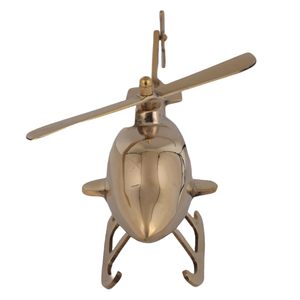 Modèle d'hélicoptère décoratif en métal, en laiton, artisanal, objet d'art vintage pour la maison, le bureau et les cadeaux - Product Image 4