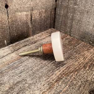 Round Wood Cabinet <b>Knob</b> With <b>White</b> Resin Ivory wood Resin <b>Knob</b> Luxury Geometric Cabinet Pull Handmade Modern Wooden Drawer - Product Image 6