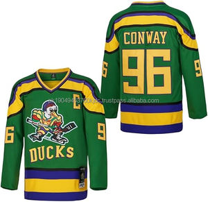 Top Trending Youth Hockey sobre hielo Jersey Mighty Ducks #96 Conway & #99 Banks Sports Jersey Movie Inspired Kids 'Wear - Product Image 1