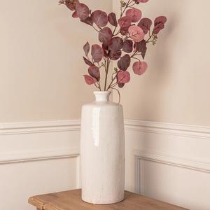 Jarrón de Cerámica con Esmalte Craquelado Color Marfil Refinado, Forma de Botella Alta, Cuello Estrecho y Atractivo Centro de Mesa para Decoración Clásica - Product Image 5