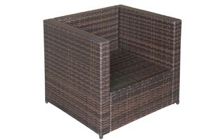 Sofá de Jardín Moderno y Cómodo de Mimbre y Ratán con Estructura de Acero, Vidrio Templado y Cojín de Poliéster para una Persona, Ideal para Exteriores, Villas y Hoteles - Product Image 3