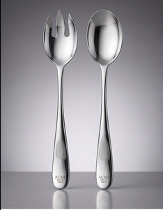 Juego de servidores de ensalada de acero inoxidable pulido plateado, diseño delgado a prueba de óxido con acabado espejo para restaurantes, hoteles, resorts y regalos. - Product Image 2