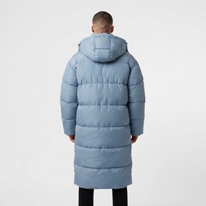 Veste d'hiver longue à capuche pour homme, coupe-vent, chaude, rembourrée, pour l'extérieur, couleur unie - Product Image 3
