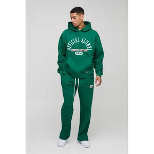 Ensemble de survêtement pour homme en coton épais, coupe oversize, imprimé, motif uni, haute qualité, fabriqué au Pakistan - Product Image 1