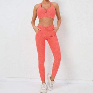 Ensemble de yoga respirant pour femmes, leggings de compression pour la course et soutien-gorge de sport rembourré, ensemble de 2 pièces pour l'entraînement, vêtements de sport, vêtements de gym - Product Image 4
