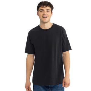 T-shirt noir uni à col rond et manches courtes pour homme, en coton doux, décontracté, coupe oversize, respirant, streetwear d'été, vente en gros personnalisée - Product Image 1