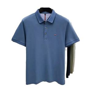 Camiseta de Manga Corta para Hombre, Cuello Redondo, Rayas, Bloques de Color, Impresión Digital, Corte Regular, Algodón Piqué, Informal, Transpirable, Logotipo Frontal Tejido - Product Image 3
