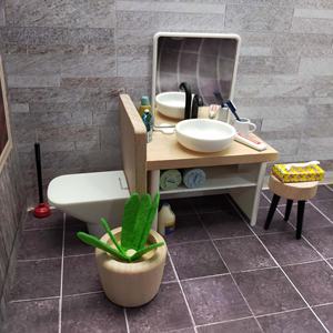 Accesorios para casa de muñecas en miniatura 1:12, juego de bañera, inodoro, ducha y lavabo para decoración de escenas de baño en miniatura. - Product Image 2