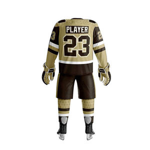 Conjunto de Jersey de Hockey sobre Hielo Sublimado para Hombre, Color Morado Claro con Rayas Negras, Manga Larga, Transpirable, Ajuste Atlético, Ropa Deportiva para Adultos - Product Image 5