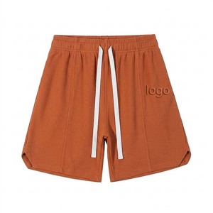 Pantalones Cortos Deportivos para Hombre, Color Beige Sólido, Tejido, con Cordón Ajustable, Cintura Media, Transpirables, 100% Algodón, con Logotipo Personalizado - Product Image 2