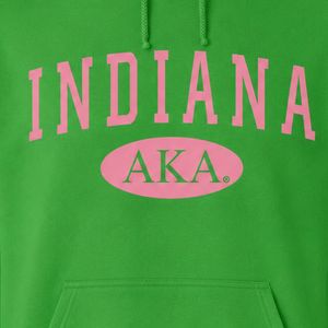 Sweat-shirt à capuche vert avec motif graphique 'Indiana' rose, en molleton de coton, à manches longues, décontracté, pour femme, confortable, idéal pour l'hiver - Product Image 5