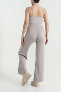 EVERGLOW Women's Winter Casual Mid Waist Straight Pants 100% <b>Silk</b> Canvas Fabric Breathable Eco-Friendly Waterproof Drawstring - Product Image 5