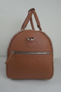 Sac de voyage en cuir de vachette véritable vintage avec fermeture éclair, portable, multifonction, unisexe, pour week-end, grand format, léger - Product Image 2