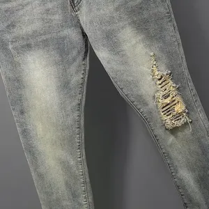 Jeans de Moda para Hombre, Estilo Club Nocturno, Color Negro y Blanco, Jeans Estampados de Diseñador Personalizado, Pantalones Punk para Hombre, Jeans Ajustados de Hip Hop - Product Image 3