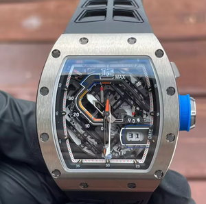 Montre-bracelet mécanique de luxe personnalisée pour homme, chronographe squelette en titane, forme tonneau, vente en gros, 44 mm - Product Image 3