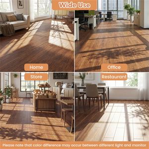 48-Pack Wood Look Vinyl Plank <b>Flooring</b> 36 Sq.Ft Waterproof PVC <b>Tiles</b> 5-7mm for Home Smooth Easy <b>Interlocking</b> for Basement - Product Image 3