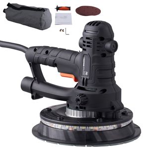 Levigatrice Elettrica per Cartongesso 800W con 12 Dischi Abrasivi, Velocità Variabile 1200-2300 RPM, Aspirazione Automatica della Polvere per Levigatura Pareti - Product Image 1