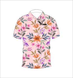 Camisa Polo para Hombre con Estampado Floral Tropical Rosa, Manga Corta, Casual, de Verano, Ligera, con Cuello, para Golf - Product Image 2