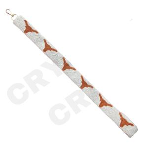 Hound Dog Glitter Personnalisé Or Blanc Perles De Rocaille Sac Sangles 'Hook Em Horns' Accessoire À La Mode Perlé Sac À Main Sangle - Product Image 1