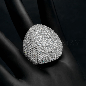 Iced Out <b>Dome</b> <b>Ring</b> Moissanite Diamond 925 Silver Hip Hop Statement <b>Ring</b> Luxury Bubble <b>Ring</b> - Product Image 1