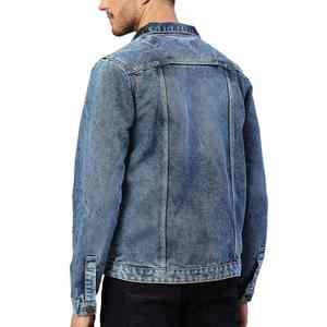 Veste en jean bleu vintage de haute qualité pour homme, coupe ajustée, style classique, veste en jean décontractée, vêtement d'extérieur en coton, streetwear pour homme - Product Image 5