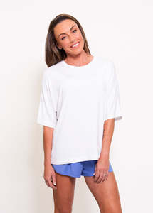 Blusa Larga Casual de Verano para Mujer, Holgada, con Hombros Descubiertos, Manga Murciélago, Cuello Redondo, Bordada, de Spandex, Negra - Product Image 2