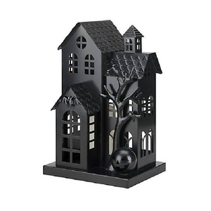 Portavelas de metal galvanizado rústico de alta tendencia, linterna vintage de zinc para velas de té, para mesa de Navidad - Product Image 3