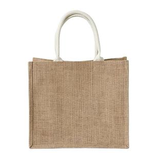 Sacs fourre-tout en jute imprimés à la main de qualité supérieure avec sacs de courses écologiques en coton imprimé faits à la main pour les cadeaux de détail et l'usage quotidien - Product Image 2