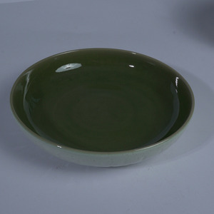 Bol en céramique céladon chinois traditionnel, écologique, empilable, semi-fait main, avec glaçure verte, design de vaisselle - Product Image 1