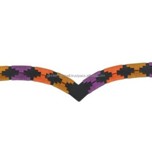 Banda de cuero para cabeza de caballo, hecho a mano diseño personalizado, exquisita y artesanal, fuerte, multicolor, combinación de hilos, Polo - Product Image 3