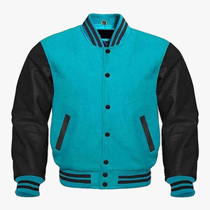 Custom <b>Men</b> Vintage Wool Varsity <b>Jacket</b> Real Leather Sleeves Retro College <b>Baseball</b> Letterman Coat Factory WVJ-0014D - Product Image 4